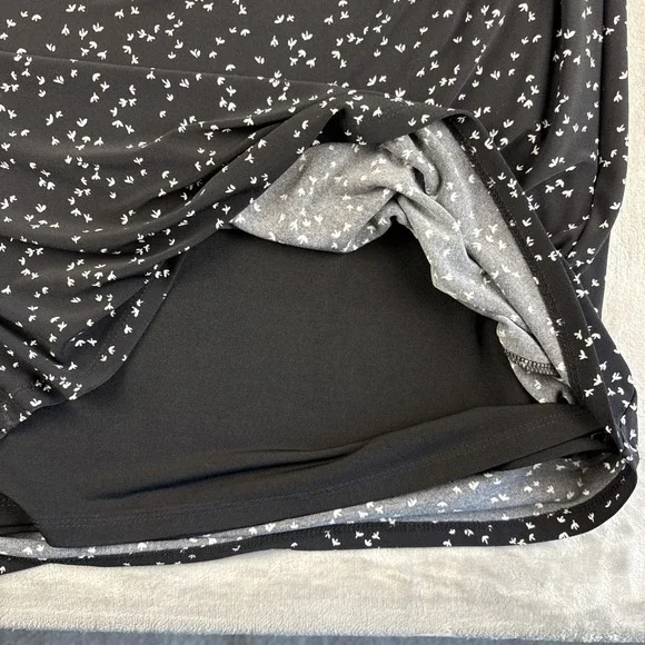 Lauren Ralph Lauren Cocktail Dress Women's 16‎ Black White Pattern Ruched (1283) - Picture 5 of 12